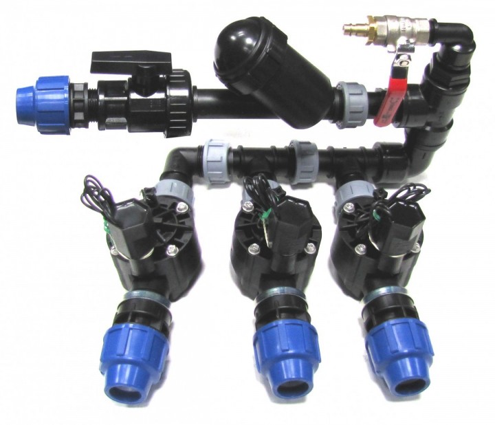 Kolektor komplet 3 sekcje elektrozawory 100HV + filtr + przyłącze kompresora + odcięcie